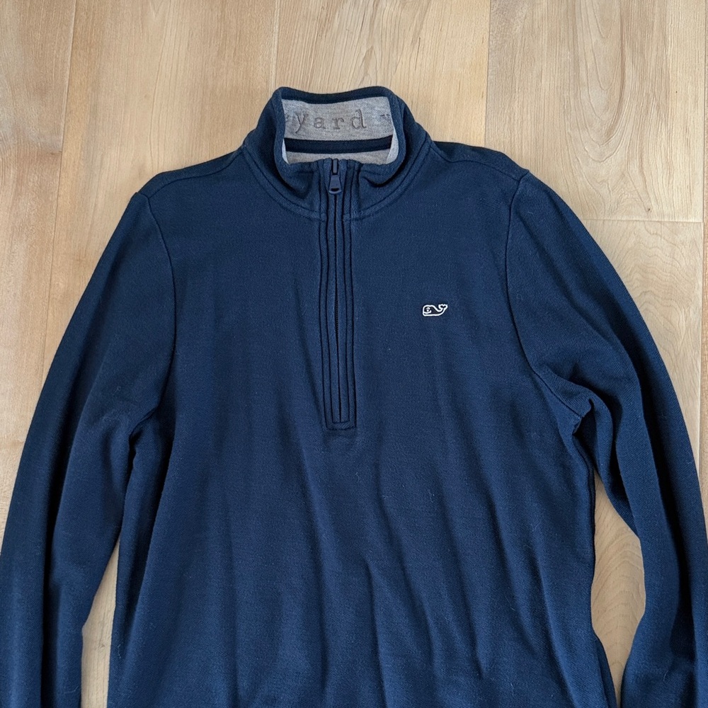 Boys Navy Blue Half-Zip Sweater